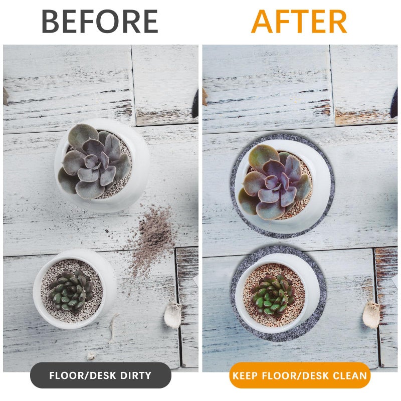 Anpuimult 24 Pcs Absorbent Waterproof Plant Coasters Mat 4 Size 4/6/ 8/10 Inch Reversible Round Fabric Plant Coasters And Plant Saucers For Indoors Plant Mat For Indoor Plants - Image 4