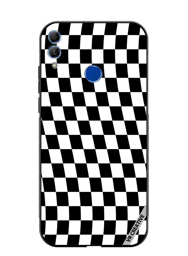 Protective Case Cover For Honor 10 Lite Checkered Design Multicolour
