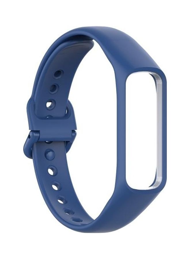 NIBEMINENT Silicone Replacement Wrist Strap Watchband For Samsung Galaxy Fit 2 Dark Blue - Image 1
