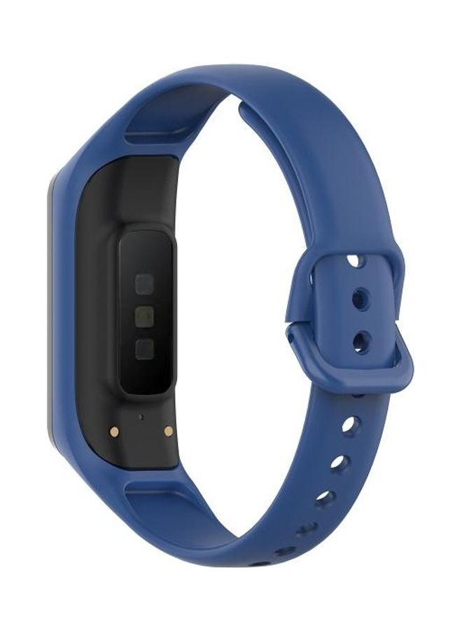 NIBEMINENT Silicone Replacement Wrist Strap Watchband For Samsung Galaxy Fit 2 Dark Blue - Image 4