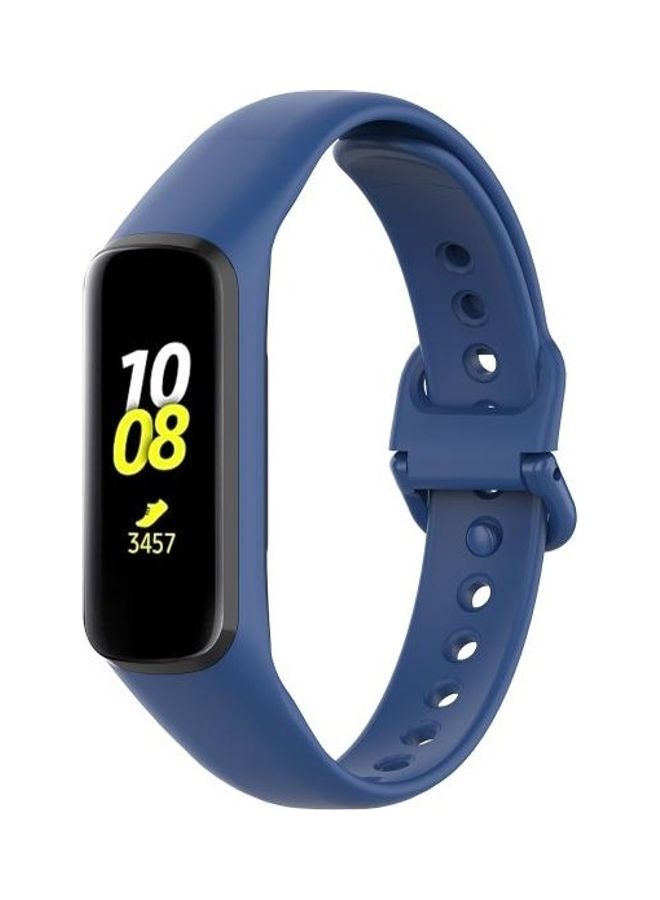 NIBEMINENT Silicone Replacement Wrist Strap Watchband For Samsung Galaxy Fit 2 Dark Blue - Image 3