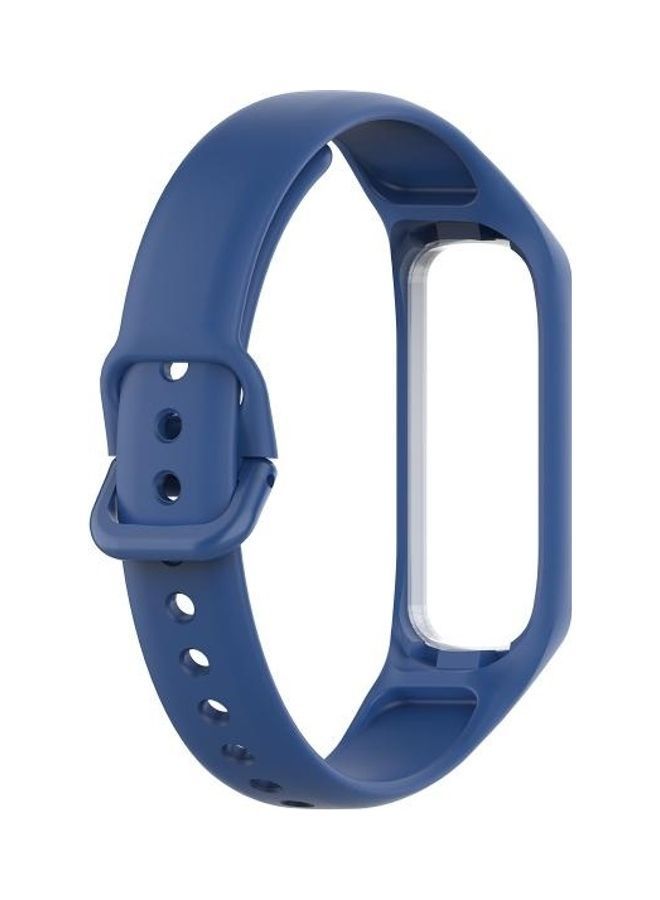 NIBEMINENT Silicone Replacement Wrist Strap Watchband For Samsung Galaxy Fit 2 Dark Blue - Image 2