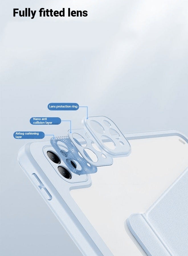 Case for Redmi Pad Se 11-Inch Tablet Cover With Pen Slot/Tablet 360° Rotating Protective Case/Auto Sleep/Wake Slim Stand/Transparent Tpu Protective Case/Free AED29 Anti-Glare Protective Film/Felt Tablet Pouch- Blue - Image 5