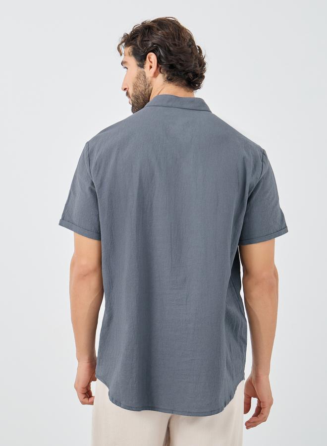 Take Two Take Two Solid Buttoned Mandarin Collar Shirt  - Image 4