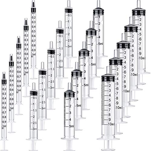 Frienda 20 Packs Plastic Syringe with Measurement Suitable for Measuring Watering Refilling 1 ml 3 ml 5 ml 10 ml - Image 1