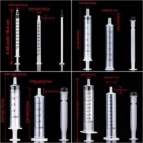 Frienda 20 Packs Plastic Syringe with Measurement Suitable for Measuring Watering Refilling 1 ml 3 ml 5 ml 10 ml - Image 3