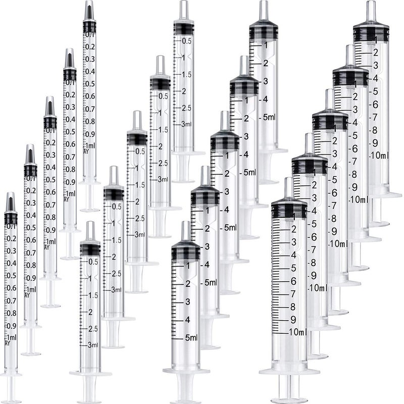 Frienda 20 Packs Plastic Syringe with Measurement Suitable for Measuring Watering Refilling 1 ml 3 ml 5 ml 10 ml - Image 2