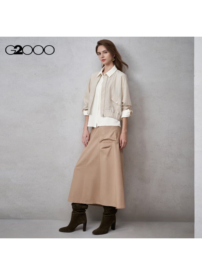 G2000 Satin Fabric Embossed Button Women's Autumn Winter Casual Long Sleeve Shirt Mall Edition - Image 4