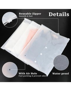 SYOSI 20 Pcs Frosted Clothes Packaging Bags for Shipping Clothes Bags Space Saving Large Plastic Zip Lock Bag Resealable Frosted Packing Bag Travel Storage Bags for Clothing Shoes, No Odor 30x40cm  - Image 3