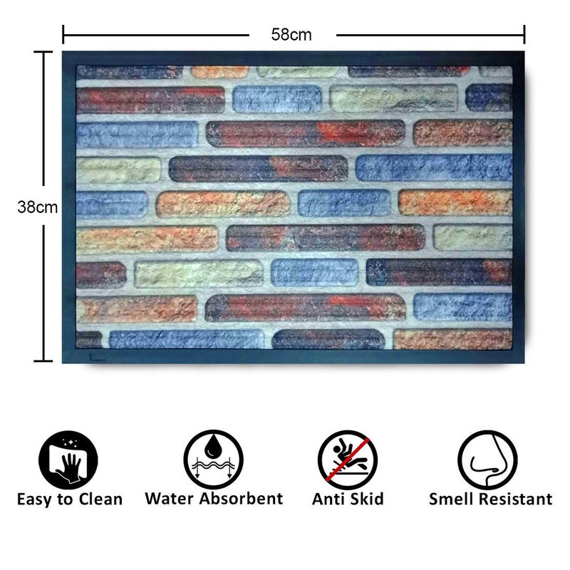 Status Contract Status 3D Printed Digital Home/Living/Lobby/Bathroom/Office Sanatizing Entrance Rubber Door Floor Mat with Anti Slip Backing (15 x 23 Inch) Multi-Color-E - Image 2