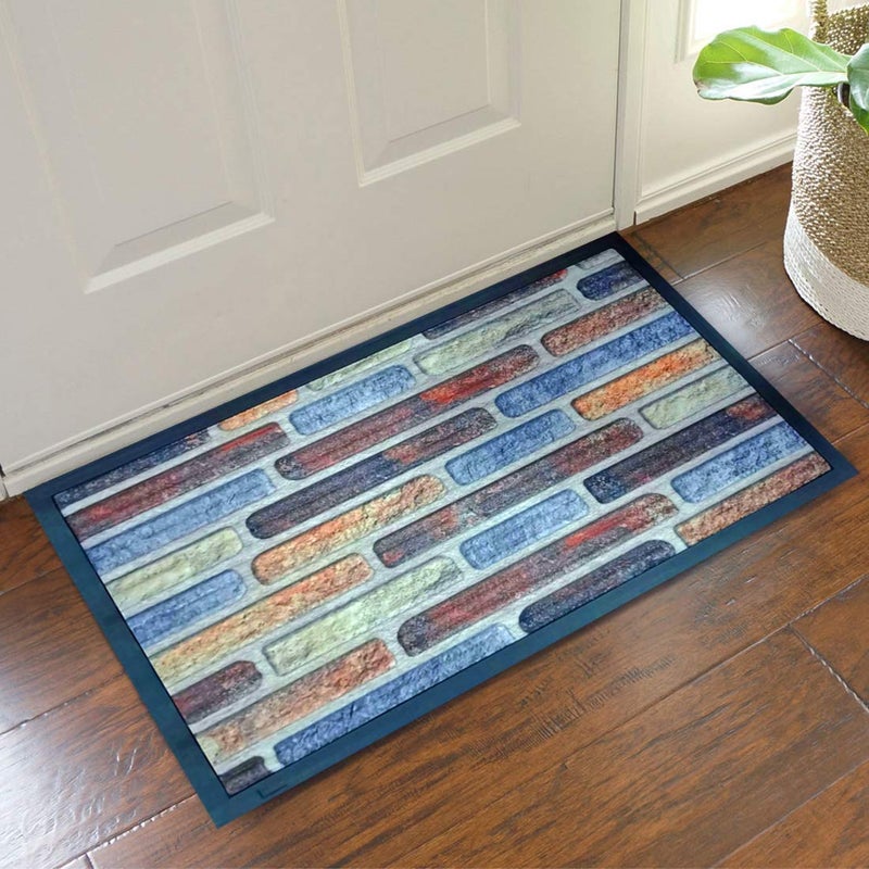 Status Contract Status 3D Printed Digital Home/Living/Lobby/Bathroom/Office Sanatizing Entrance Rubber Door Floor Mat with Anti Slip Backing (15 x 23 Inch) Multi-Color-E - Image 1