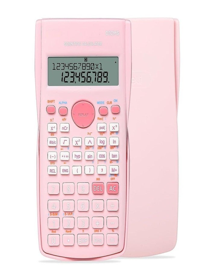 Niodel Scientific Calculator, 2 Line Cute Scientific Math Calculator Function Calculator for Students Algebra Geometry Basic Caculator for Middle and High School Students College School Supplies (Pink) - Image 1