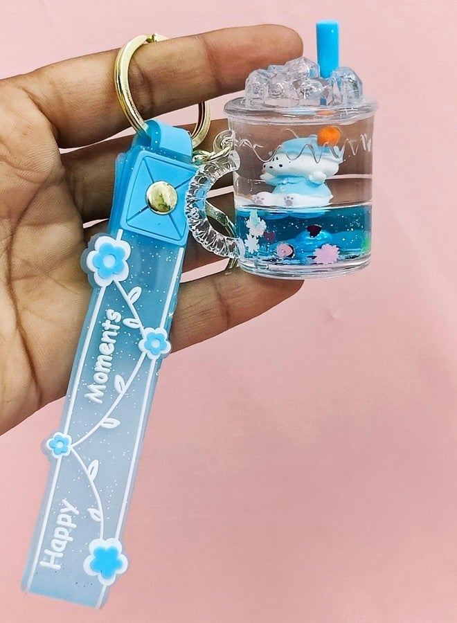 Tera13 TERA 13 Sipper Shape Keychain, 1 Pcs Water Glitter Keychain For Girls, Cartoon Keyring, Multicolour, Free Size, Lightweight, Perfect For Keys, Backpacks, Handbags, School Bags, Kids & Adults - Image 5