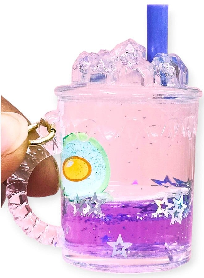 Tera13 TERA 13 Sipper Shape Keychain, 1 Pcs Water Glitter Keychain For Girls, Cartoon Keyring, Multicolour, Free Size, Lightweight, Perfect For Keys, Backpacks, Handbags, School Bags, Kids & Adults - Image 4