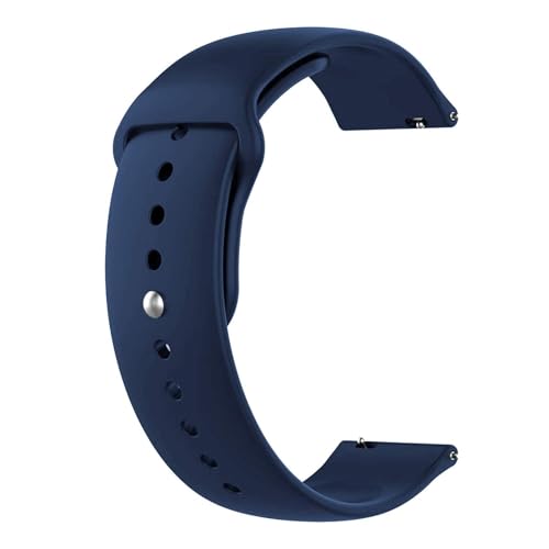 EDNITA 19mm Smart Watch Band Strap with Metal Button Compatible with Noise Colorfit Pro 2/Oxy/Pulse/Beat/Boat Storm Smart Watches & Watches with 19mm Lugs - Navy Blue - Pack of 1 - Image 1