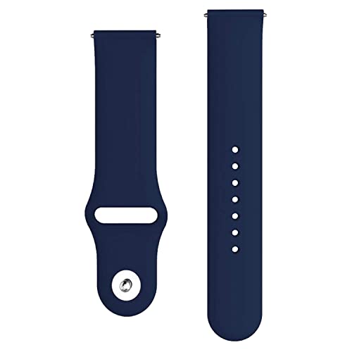 EDNITA 19mm Smart Watch Band Strap with Metal Button Compatible with Noise Colorfit Pro 2/Oxy/Pulse/Beat/Boat Storm Smart Watches & Watches with 19mm Lugs - Navy Blue - Pack of 1 - Image 2