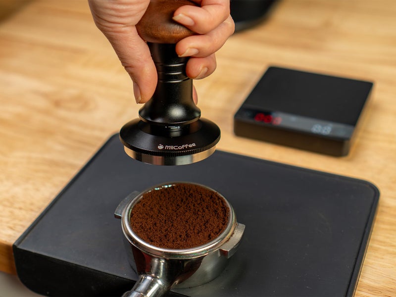 MiiCoffee Espresso Coffee Tamper 58.5mm, Level Coffee Tamper for 58mm Portafilter, Adjustable Depth Stainless Steel Ripple Base - Image 4