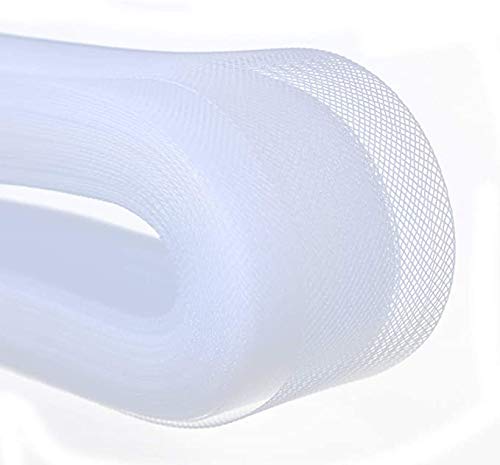 HUNNY- BUNCH HUNNY BUNCH Horsehair BraidBoning Net StripTrim Boutique Fabric for Sewing Wedding Dresses Dance Dress Skirt DIY and Costume Accessories 50 Yard 1 inch White - Image 1
