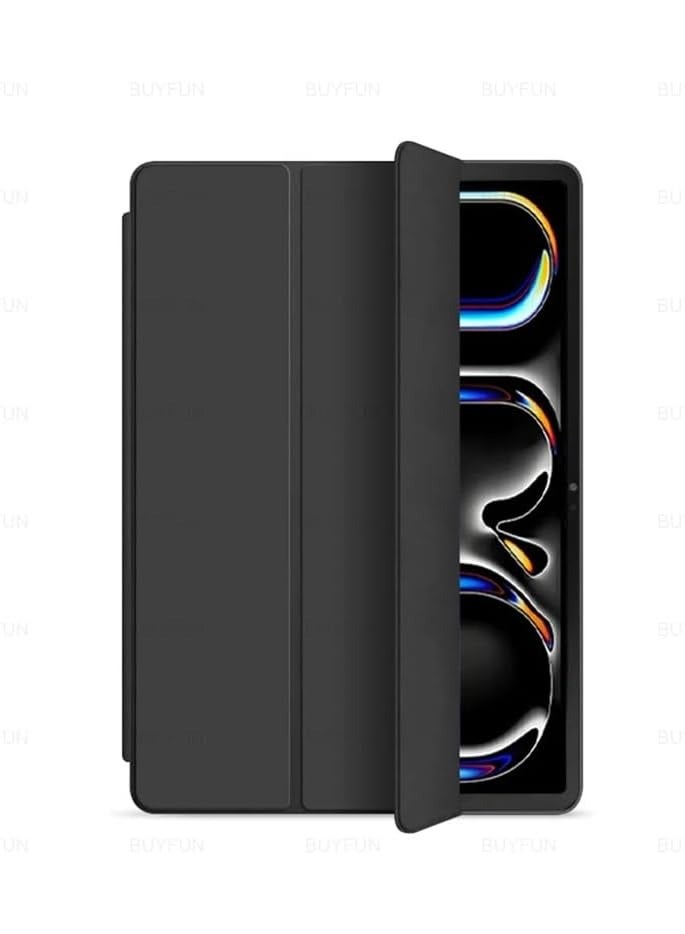 general Case for iPad Pro 13 inch (M4) 2024, Supports Pencil Pro/Pencil, Slim Three-fold Bracket Protective Cover, Soft Silicone Smart Flip Tablet Case, Automatic Wake/Sleep