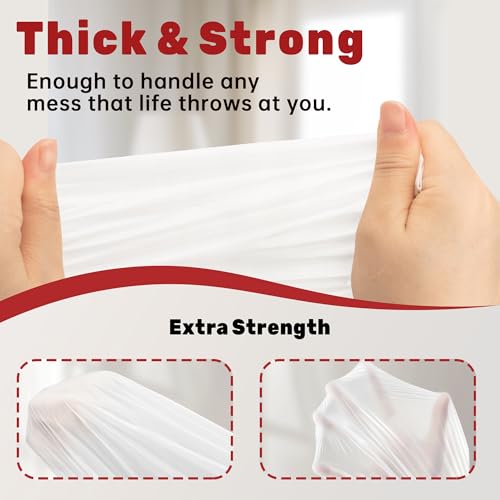 FIXSMITH 13 Gallon Trash Bags Drawstring, 20 Count Garbage Bags 13 Gallon Tall Kitchen,Heavy Duty Trash Bags for Bathroom, Outdoor, Waste Basket and Car, Unscented White Bathroom Garbage bag - Image 3