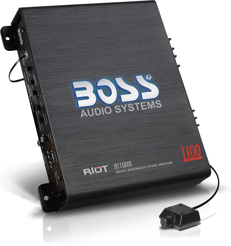 BOSS Audio Systems R1100M Monoblock Car Amplifier - 1100 Watt, 2/4 Ohm Stable, Class A/B - Image 1