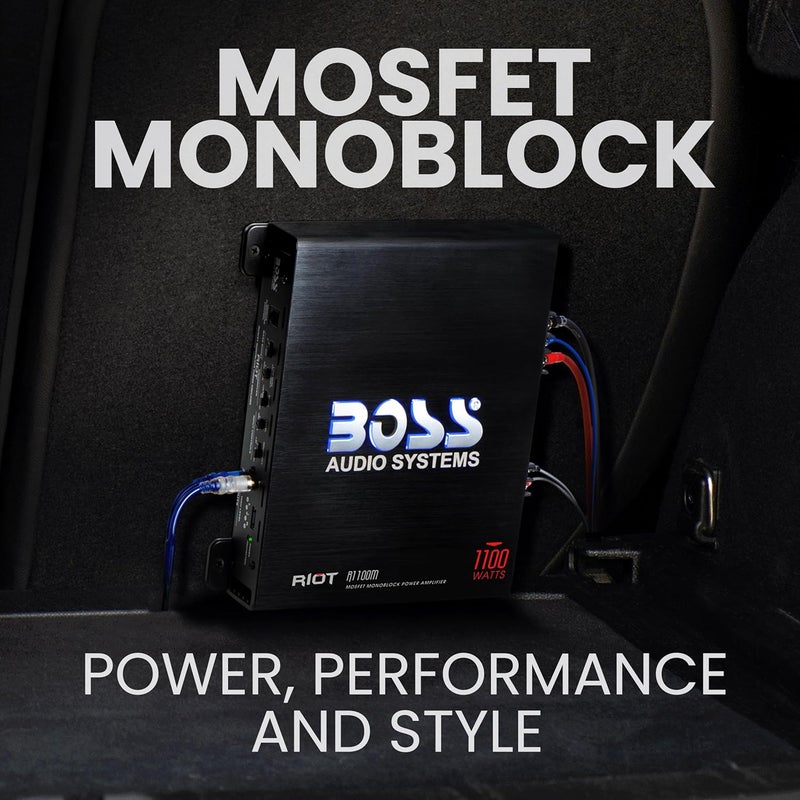 BOSS Audio Systems R1100M Monoblock Car Amplifier - 1100 Watt, 2/4 Ohm Stable, Class A/B - Image 3
