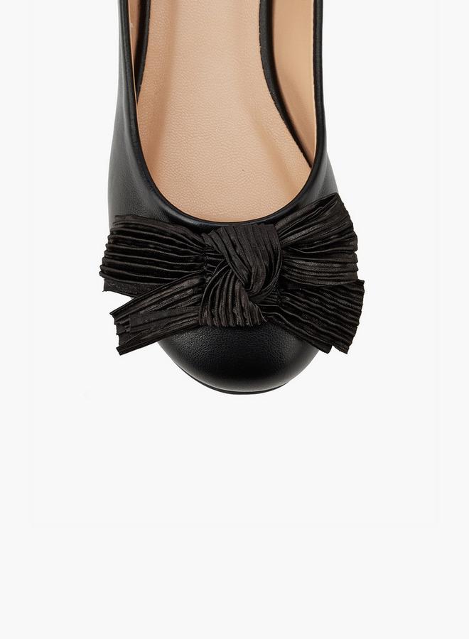 Little Missy Girls Bow Detail Ballerina Shoes - Image 4