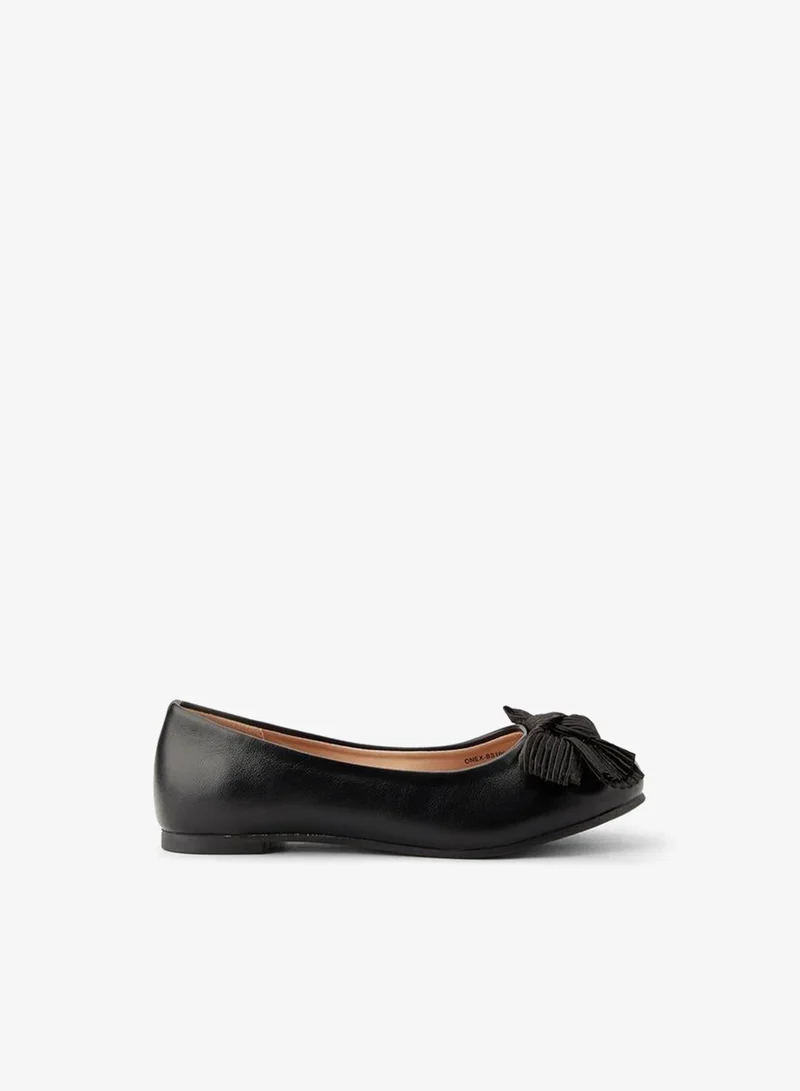 Little Missy Girls Bow Detail Ballerina Shoes