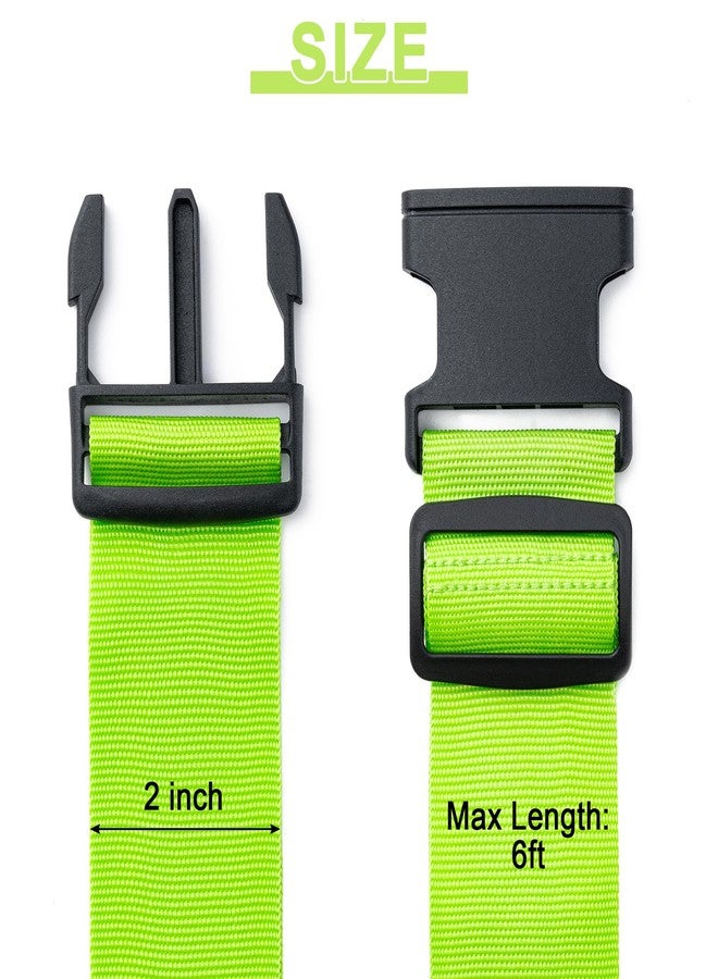 هوويينا أحزمة أمتعة للحقائب، عبوة من 4 قطع، مستلزمات سفر معتمدة من إدارة أمن النقل الأمريكية، حزام أمتعة لإغلاق حقائب السفر والحقائب الأخرى ولتسهيل التعرف عليها، إكسسوارات سفر للسلامة والراحة (أخضر) - Image 2