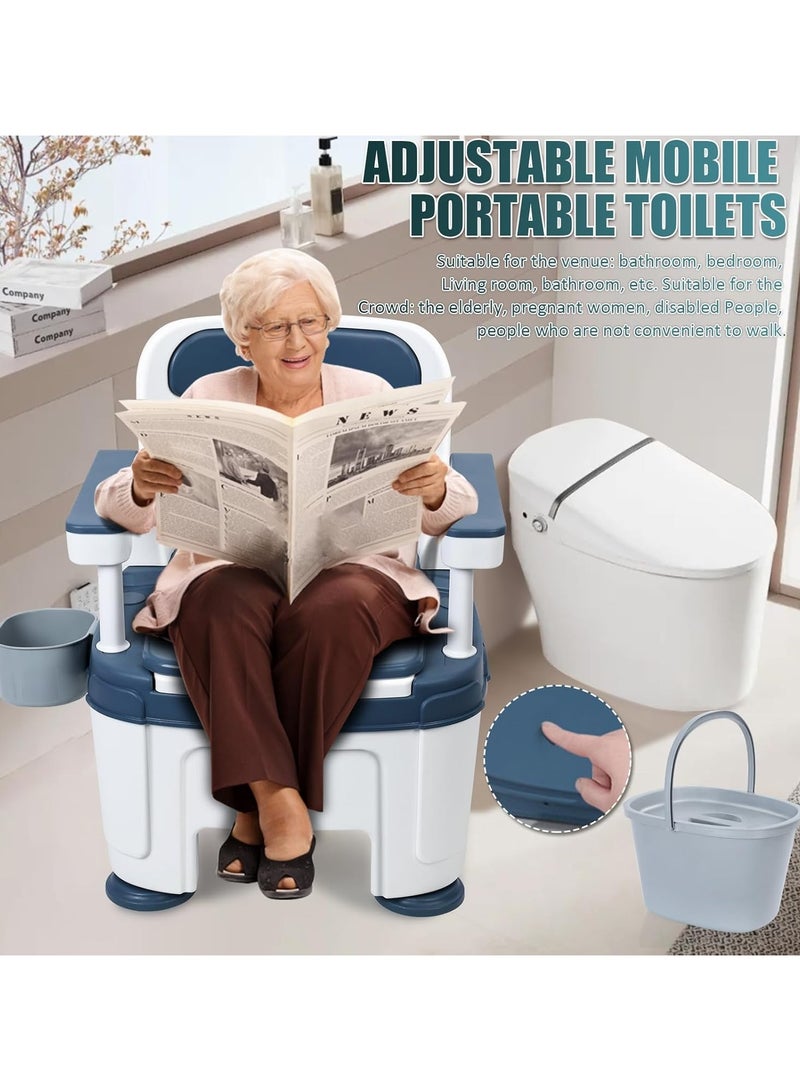 Toilet Chair, Disability Commode Wide Commode Toilet Bedside Commodes, Drop Arm Bedside Commodes Chair with Padded Seat Backrest Up to 880 Lbs, Commode Chairs for Seniors Disabilities