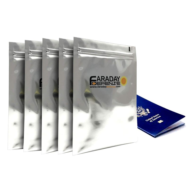Faraday Cage EMP ESD Bags Premium 5pc Uber Thick & Heavy Duty 5x7 Cell iPhone Android Windows w/ 5 Bags