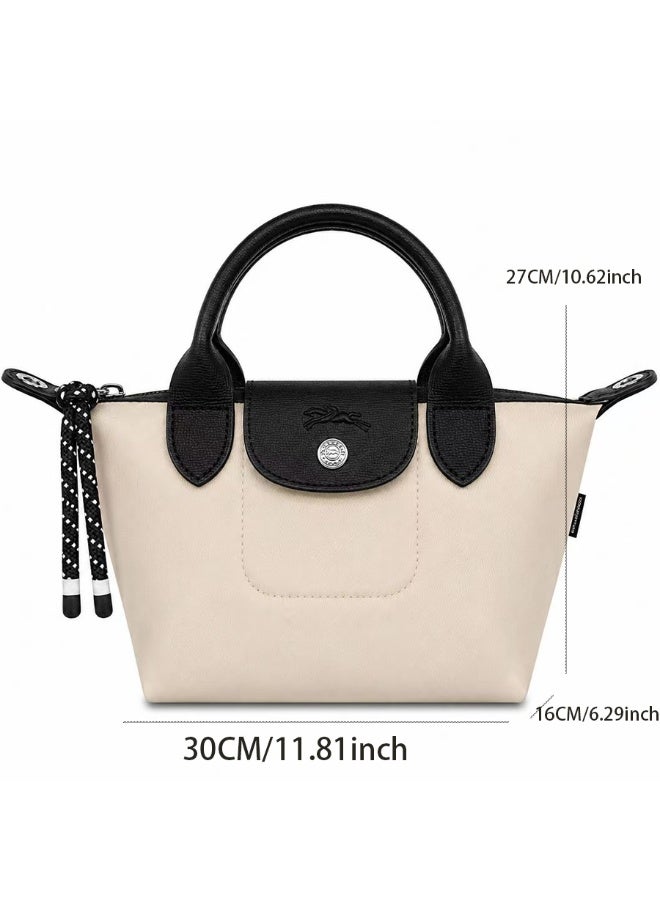 Longchamp Energy Large Crossbody Tote Bag - Cream Beige/Black - Image 3