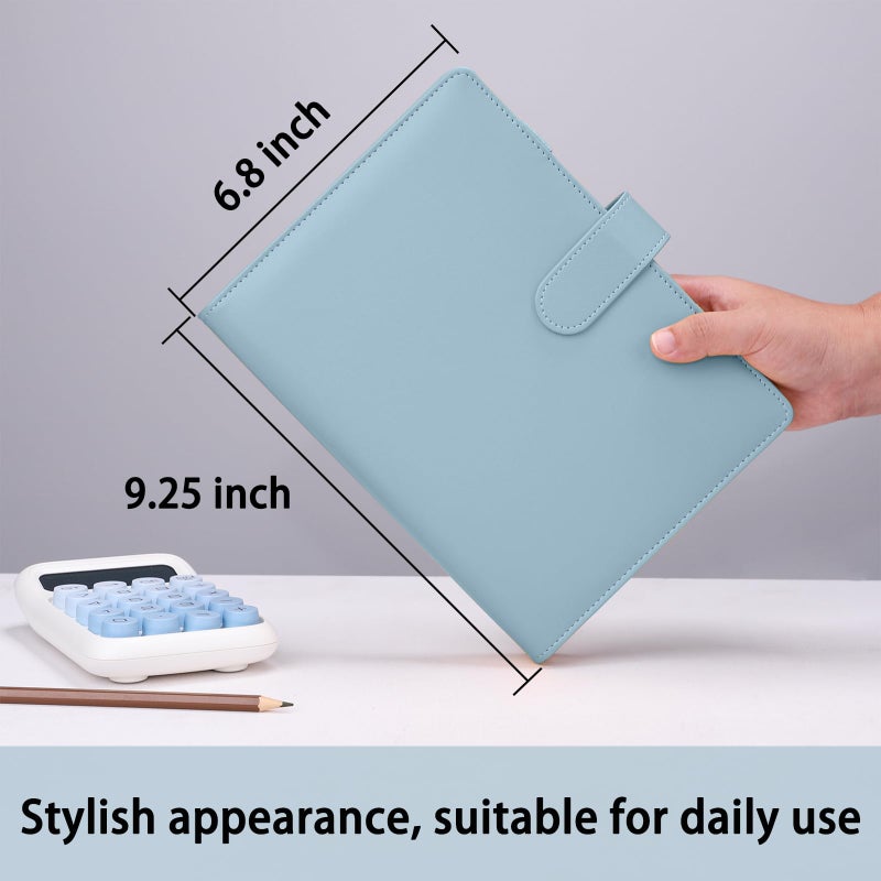 Antner A5 Binder 6 Ring Refillable Notebook Planner Cover for A5 Refill Paper, PU Leather Small Binder Budget Planner Photocard Holder Loose Leaf Personal Organizer with Magnetic Buckle, Brown - Image 5