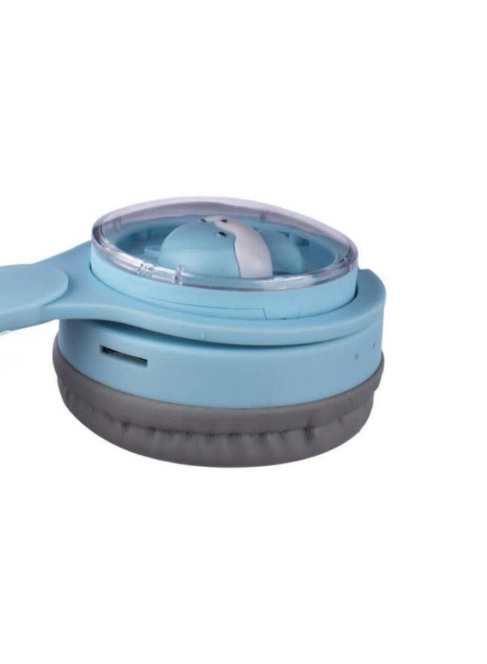 M31 Bluetooth Headphones High-quality stereo sound with RGB lighting - supports TF card and FM radio - foldable comfortable for extended use - Baby Blue - Image 4