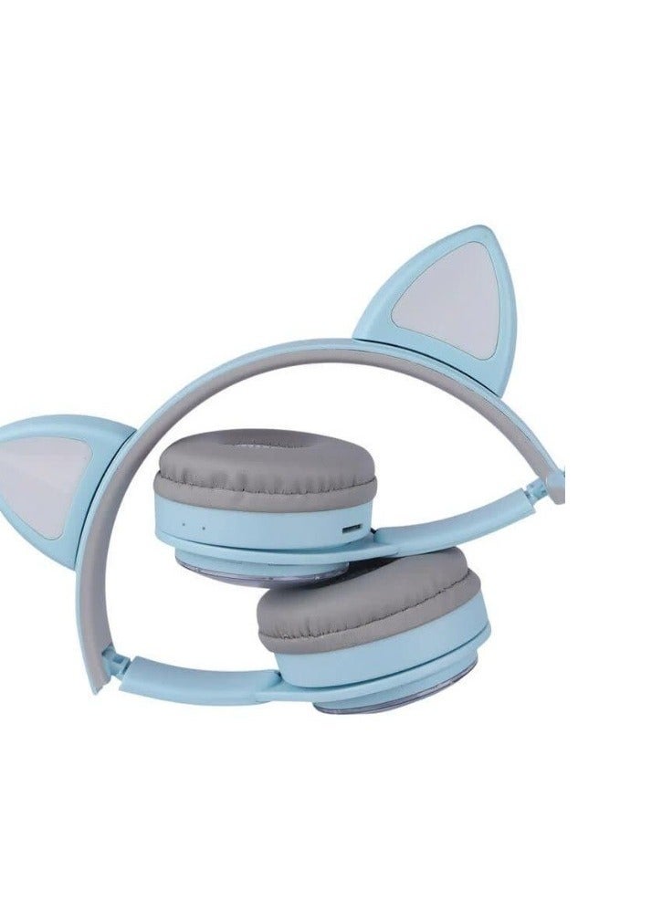 M31 Bluetooth Headphones High-quality stereo sound with RGB lighting - supports TF card and FM radio - foldable comfortable for extended use - Baby Blue - Image 5