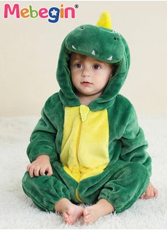 MEBEGIN Baby Dinosaur Costume, Unisex Hooded Jumpsuit, Soft One Piece Loungewear for Infants, Warm Outfit with Adorable Animal Design, Baby Winter Outdoor Coat, Toddler Warm Sleeping Bag, Children's Photography Props, Creative Photoshoot Outfits  - Image 1