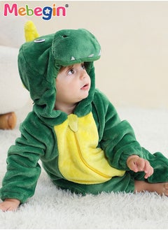 MEBEGIN Baby Dinosaur Costume, Unisex Hooded Jumpsuit, Soft One Piece Loungewear for Infants, Warm Outfit with Adorable Animal Design, Baby Winter Outdoor Coat, Toddler Warm Sleeping Bag, Children's Photography Props, Creative Photoshoot Outfits  - Image 3