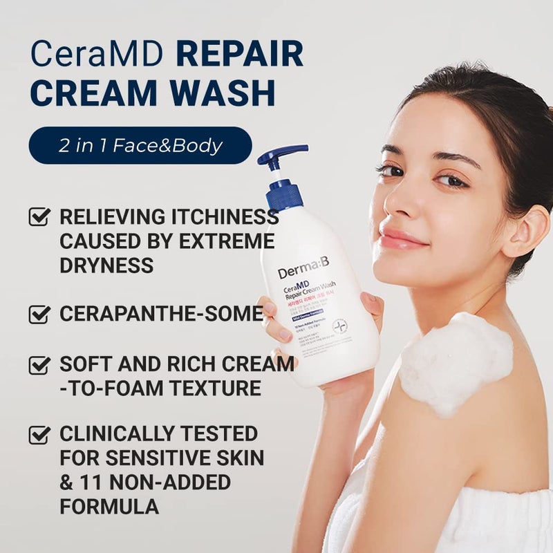 Derma B Creamy Touch Body Wash, Long-Lasting Mild Moisturizing Cleanser, Intensive Nourishing with Shea Butter, Grape Seed Oil, Panthenol, Relaxing Scented Shower Gel, Kbeauty, 13.5 Fl Oz, 400ml - Image 2