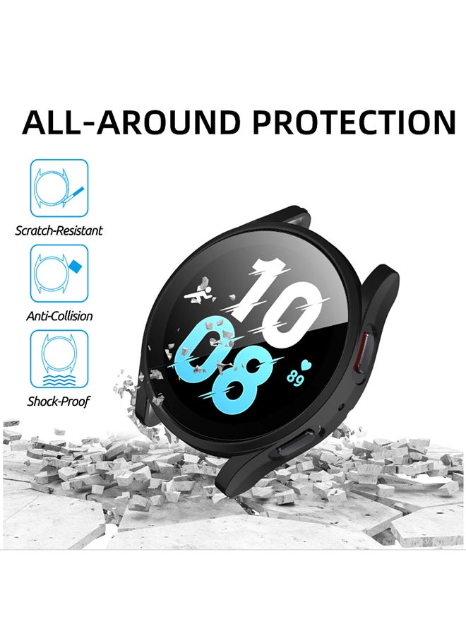 S-Color Samsung Galaxy Watch 5 44mm Case Cover Soft TPU Frame Protector Shockproof Full Protective Bumper Accessories for Men Women Black  - Image 2