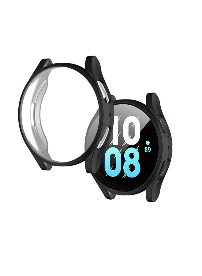 S-Color Samsung Galaxy Watch 5 44mm Case Cover Soft TPU Frame Protector Shockproof Full Protective Bumper Accessories for Men Women Black  - Image 1