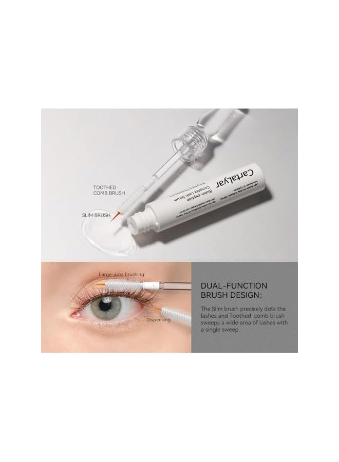 Lash Serum for Eyelash Growth, Dual Action Brush with Biotin, Peptide u0026 Panthenol Complex for Longer, Thicker, Fuller Lashes, Hormone-Free Lash Enhancer, 0.08 fl oz / 2.3ml - Image 2