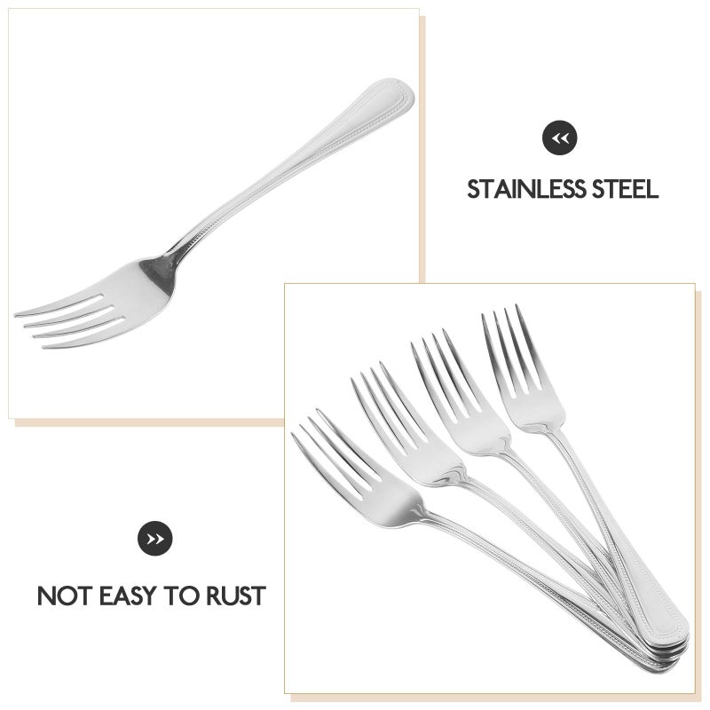 4 Stainless Steel Dessert Forks Flatware Set For Home Kitchen Restaurant Use - Image 3