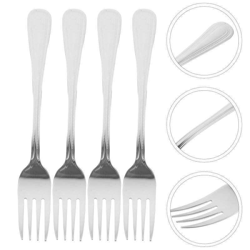 4 Stainless Steel Dessert Forks Flatware Set For Home Kitchen Restaurant Use - Image 4