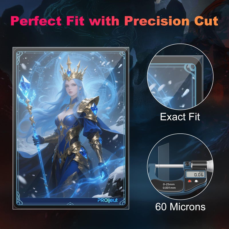 Proijeut 600 Pack Card Sleeves Clear, Perfect Fit Inner Sleeves Ideal for Double-sleeving, Trading Card Sleeve Compatible with MTG, PKM, TCG and Gaming Cards (60 Microns) - Image 3