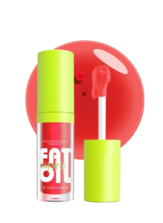 Julystar Plump Lips Fat Perks, Lip Glow Oil Deep Nourishing Moisturizing Glossy Long Lasting Lightweight Non Sticky Portable Lip Oil Lip Care to Fade Lines and Exfoliate Dead Skin for Women 4.8ml (#05) - Image 3