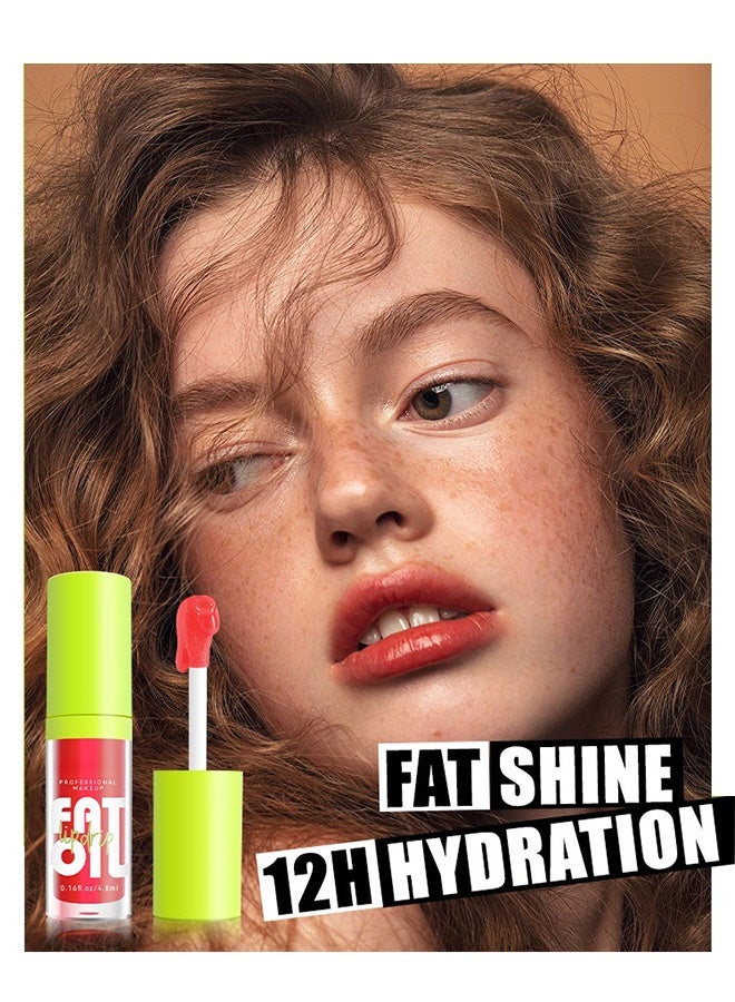 Julystar Plump Lips Fat Perks, Lip Glow Oil Deep Nourishing Moisturizing Glossy Long Lasting Lightweight Non Sticky Portable Lip Oil Lip Care to Fade Lines and Exfoliate Dead Skin for Women 4.8ml (#05) - Image 4