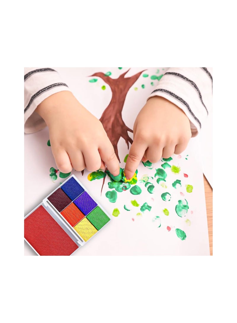 Zikra Stamp Pad Set, 7 Colors Non Toxic Washable Ink Stamp Pad, Mini Stamp Pad Kids Fingerprint for Silicone Stamp, Scrapbooking and Kids Birthday, Wedding Guest Books, Journals(1 Pack) - Image 5