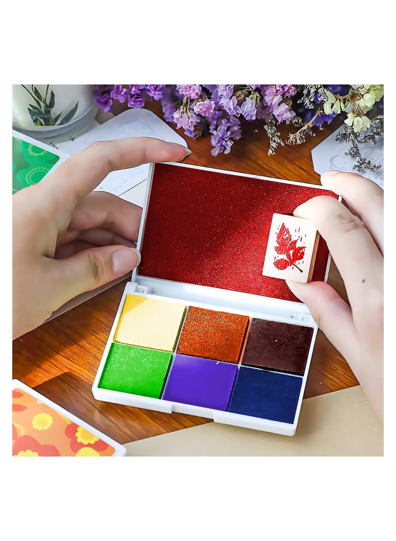 Zikra Stamp Pad Set, 7 Colors Non Toxic Washable Ink Stamp Pad, Mini Stamp Pad Kids Fingerprint for Silicone Stamp, Scrapbooking and Kids Birthday, Wedding Guest Books, Journals(1 Pack) - Image 3