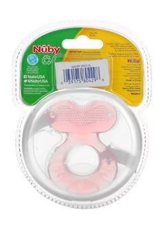 Nuby Teethe Eez Soothing Teether 3 Months Pink 2 Piece Set  - Image 2