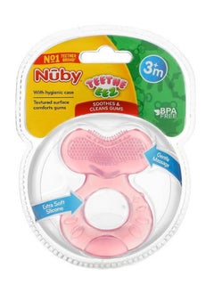 Nuby Teethe Eez Soothing Teether 3 Months Pink 2 Piece Set  - Image 1